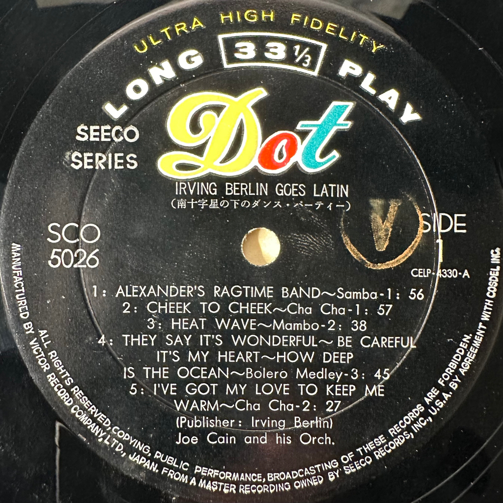 Joe Cain And His Orchestra – Irving Berlin Goes Latin (Япония)