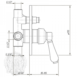 Смеситель для ванны/душа встроенный Migliore Hermitage 18623 схема