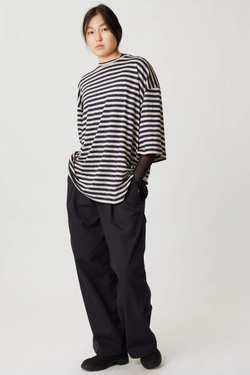 Огромная футболка в полоску "меланж"