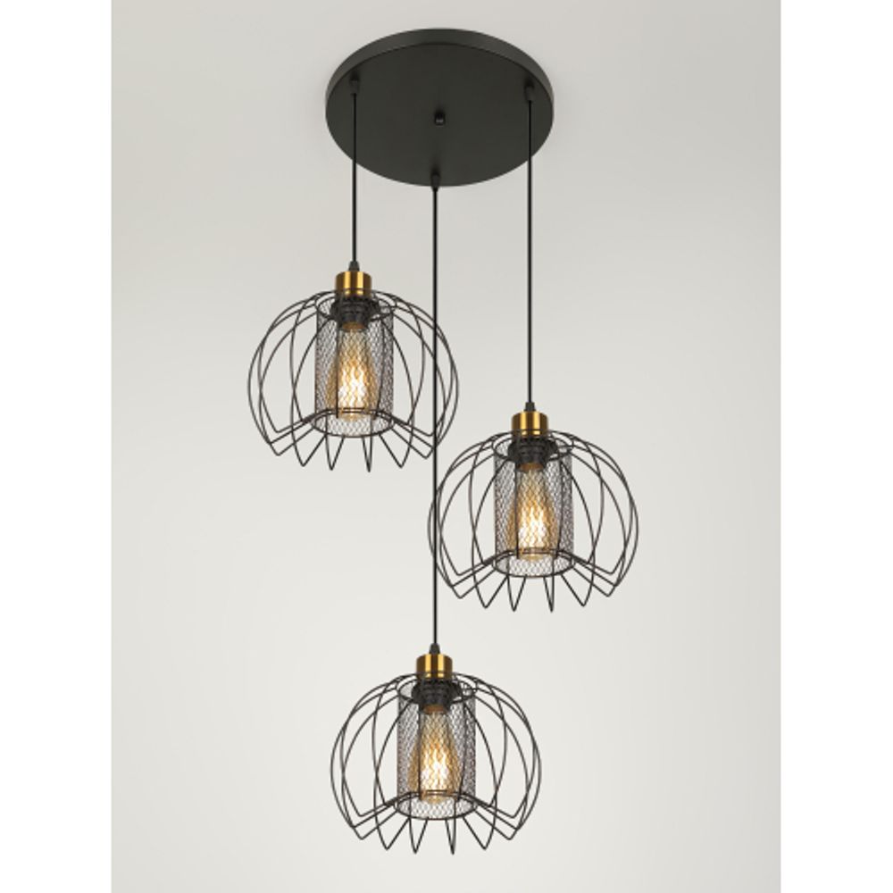 Светильник подвесной (подвес) Rivoli Adelaida 5108-203 3хЕ27 60 Вт лофт-кантри | Rivoli