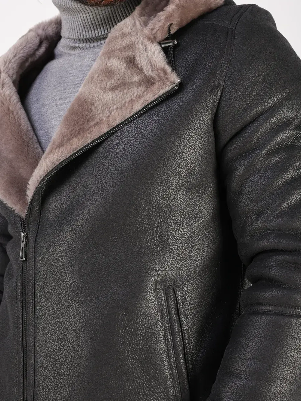 Дубленка зимняя куртка натуральная с капюшоном косуха