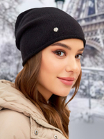 Шапка GLORY удлиненная одинарная с руликом с содержанием шерсти енота и ангоры