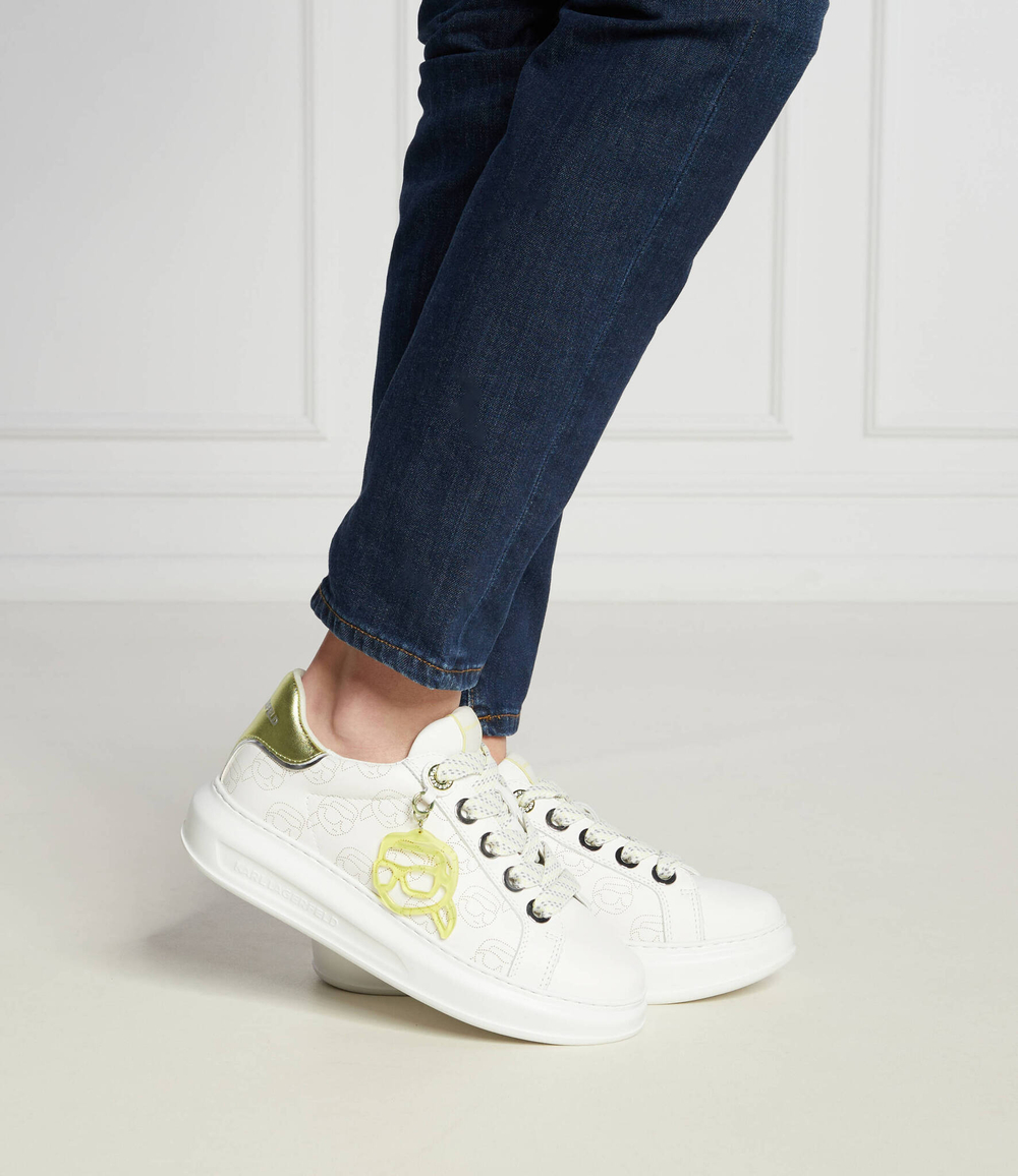 Кожаные кроссовки kapri nft Karl Lagerfeld - белый(KL62522)