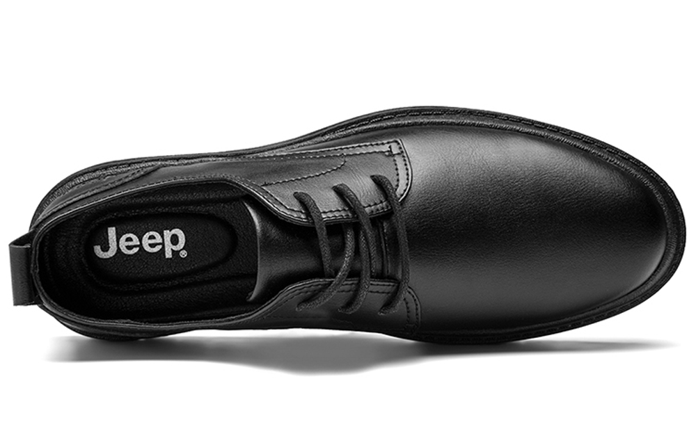 Jeep Casual Leather Shoes Men"s Low top Black