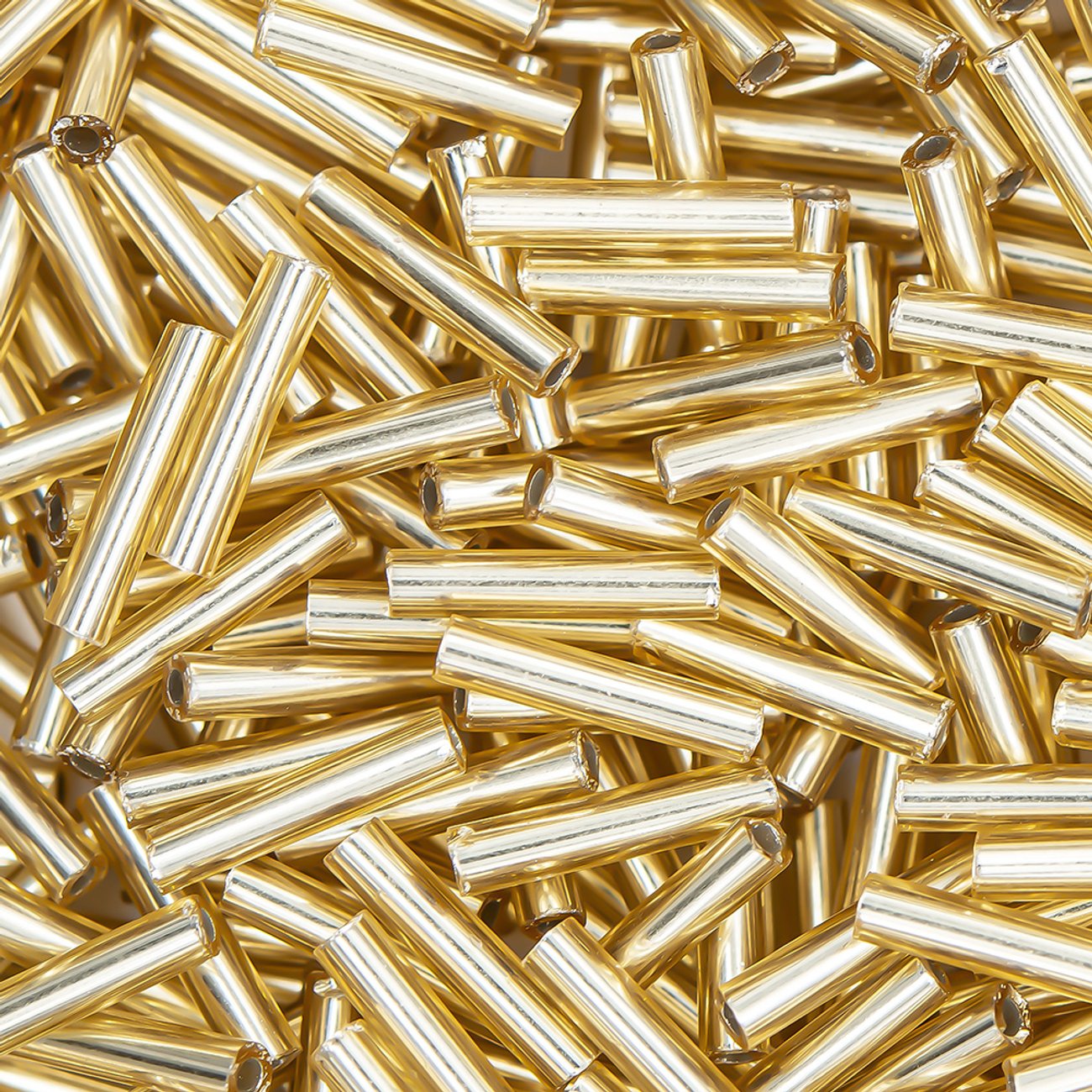 Японский бисер TOHO Bugle (стеклярус) 9mm (№22F), с внутренним серебрением, прозрачный матовый