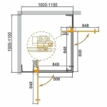 Душевой уголок Cezares Slider 110x110 A-2-100/110-C-GM стекло прозрачное/профиль матовая оружейная сталь