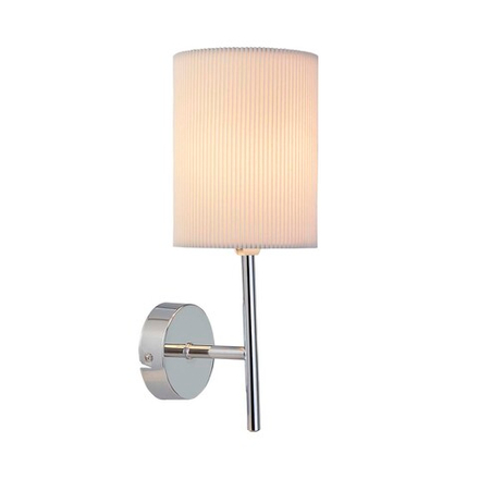 Настенный светильник 1x40Вт E14, металл/ткань, белый/хром