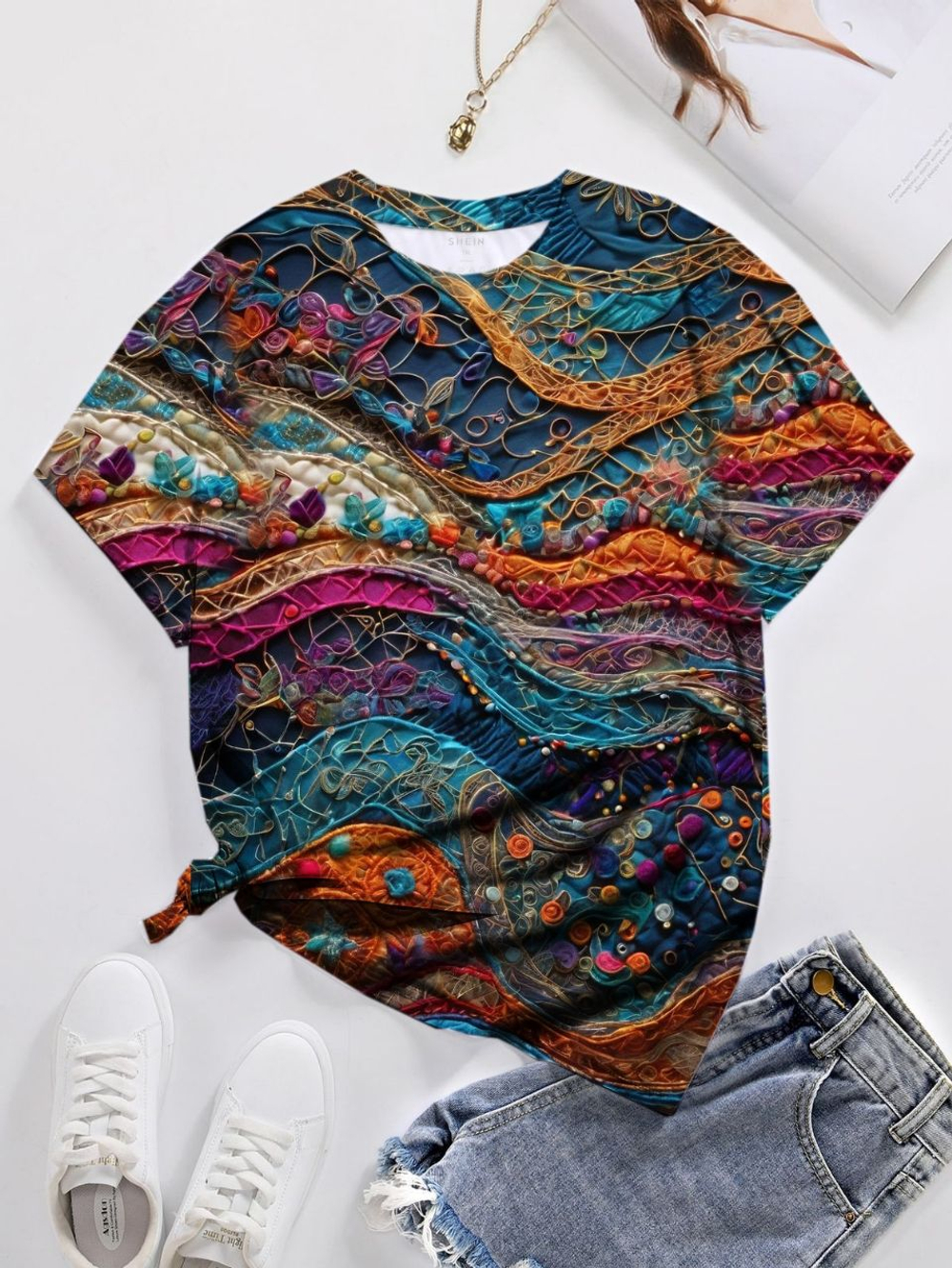 Кулир (полотно). Разноцветные узоры (п/з)