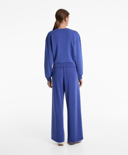 Oysho Толстовка Soft Touch с вырезом-лодочкой и модалом, синий