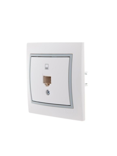 Розетка компьютерная 1-м СП Mira RJ45 бел./сер. LEZARD 701-0215-139