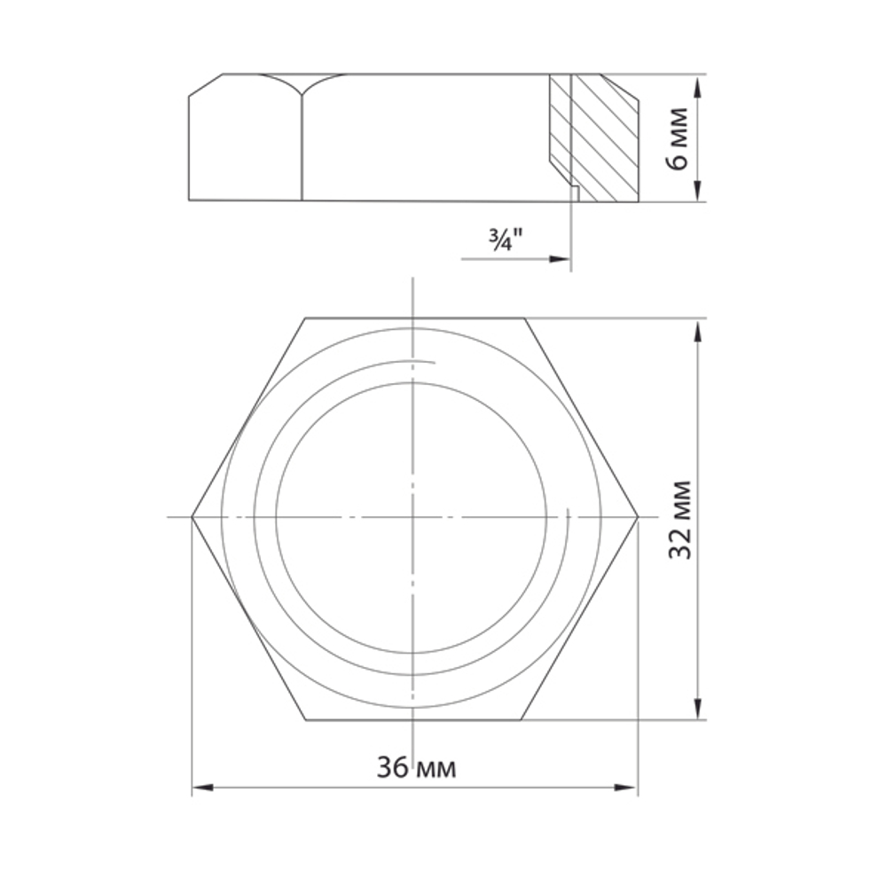 Контргайка 3/4'' вн/вн VRT® никель