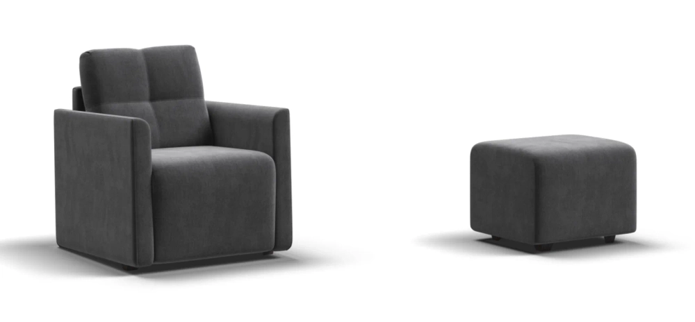 БОСС не раскладное кресло-пуф Монолит Серый (снят с производства)