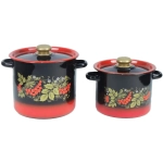 набор 20 красно-чёрный Рябинка кастрюли цилиндр 3,5л 5,5л