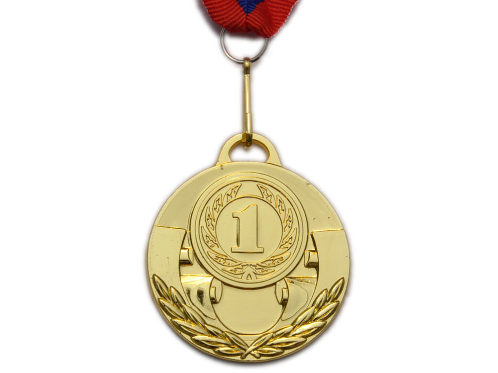 Медаль спортивная с лентой 1 место d - 5 см :507-1