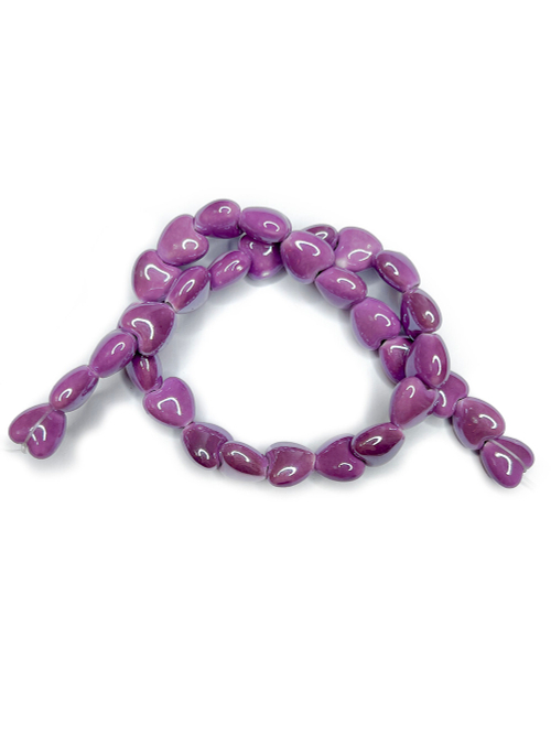 Керамические бусины Сердце, 10/13/15 мм, на нитке 32 см