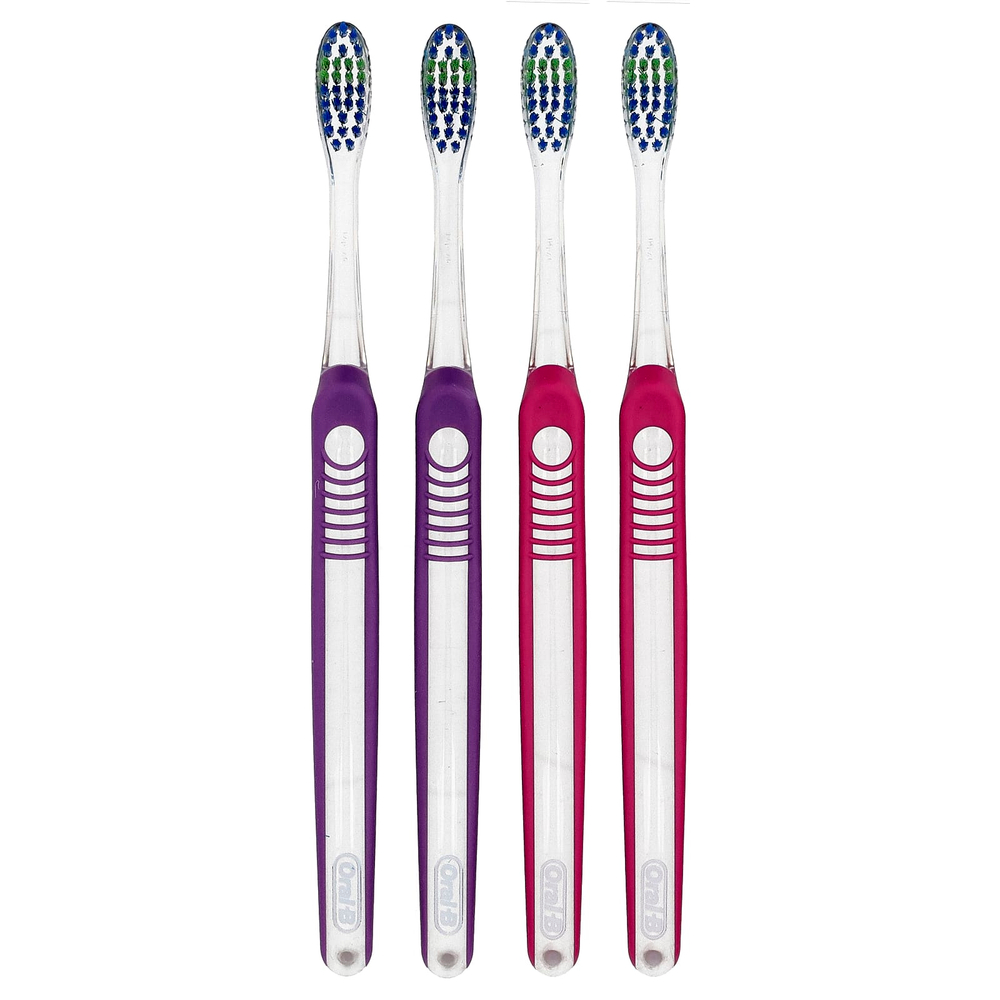Oral-B, Улучшенная зубная щетка, среднего размера, 4 шт. В упаковке