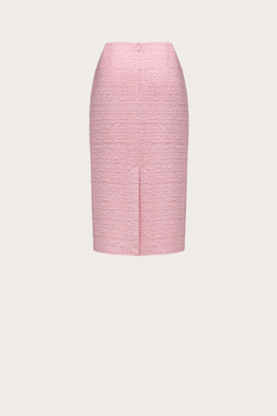 Юбка-карандаш из розового хлопкового твида