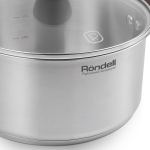 Кастрюля нерж, 4.8 л, с крыш, крышка стекло, Rondell, Kortado, RDS-1110, индукц