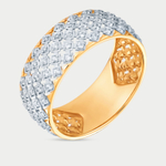 Кольцо женское из желтого золота 585 пробы с фианитами (арт. 000411-4102)