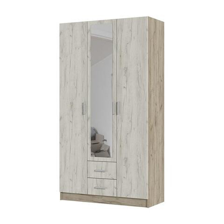 Гармония ШК 601 Шкаф 3х-дверный Дуб крафт серый / Дуб крафт белый