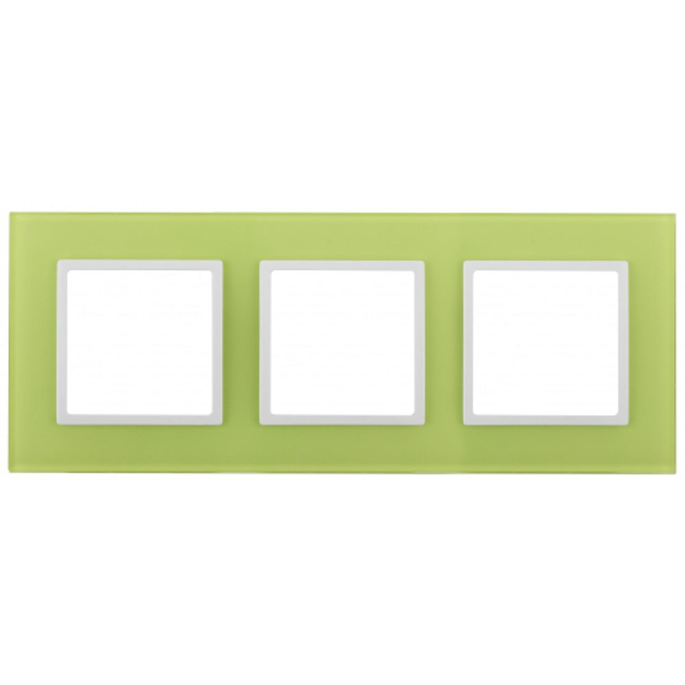 14-5103-26 ЭРА Рамка на 3 поста, стекло, Эра Elegance, лайм+бел