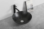 Раковина CR3301MMB1 накладная, мрамор матовый чёрный, круглая, 400х400х140 Ceruttispa