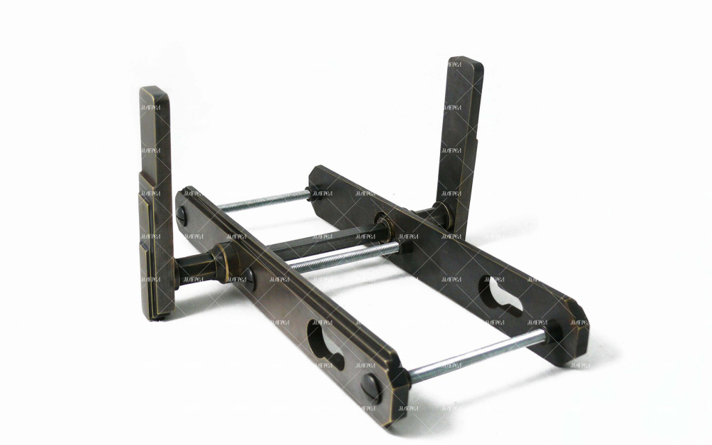 Ручка дверная нажимная Бостон матовая бронза на планке