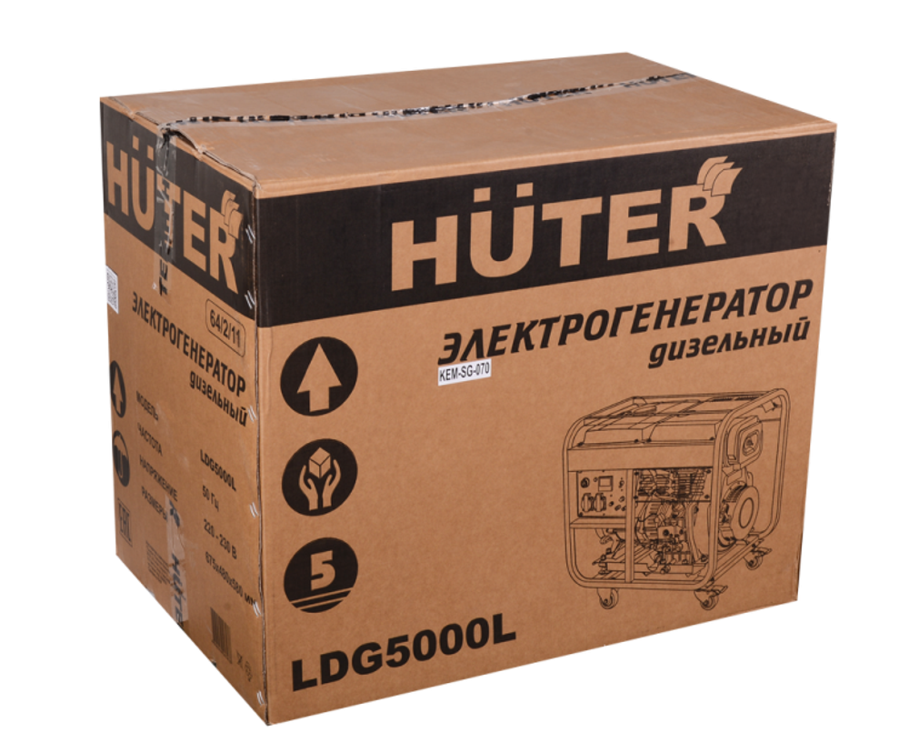 Электрогенератор дизельный LDG 5000L Huter