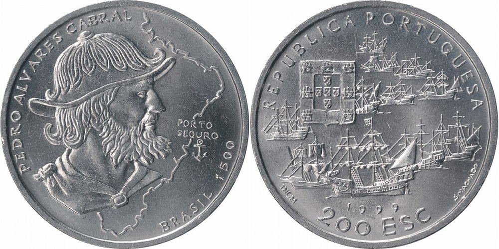 Португалия 200 эскудо, 1999 500 лет с момента высадки Педру Алвариша Кабрала в Бразилии