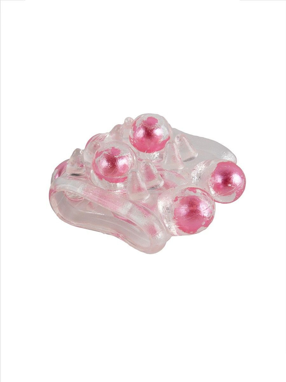 Прозрачная насадка на пенис с цветными шариками (Цвет: прозрачный)