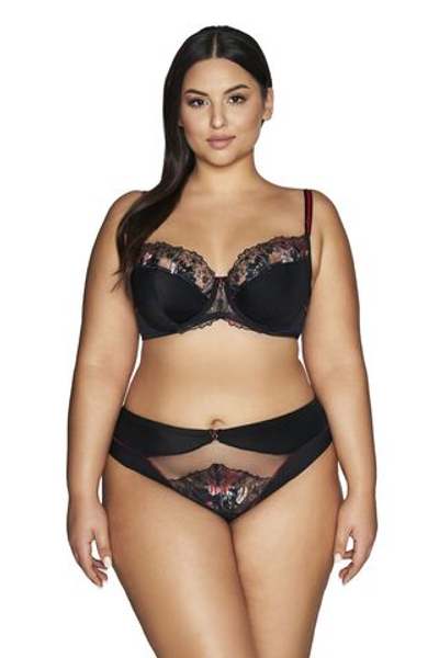 Трусики-слипы Intense с цветочной вышивкой (Размер: M) (Цвет: черный)