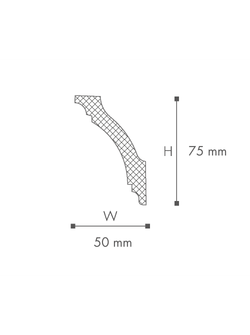 Карниз потолочный GK (75х50х2000мм) NMC