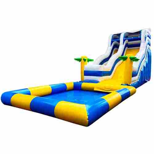 Надувной батут-горка с бассейном «Пляжный оазис», 21*7*7 м