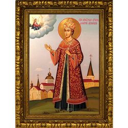 Димитрий Угличский и Московский Святой Благоверный Царевич. Икона на холсте.