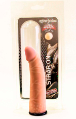 Насадка для страпон-трусиков Ultra Realistic изогнутая, 17,5 см (вторая кожа) (Цвет: телесный)