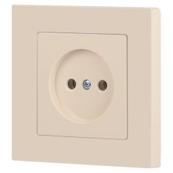 Розетка Intro Accent 6-201-02 2P 16А-250В IP20 СУ AL/CU слоновая кость | Intro
