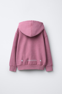 ZARA ХУДИ С НАДПИСЬЮ, РОЗОВЫЙ/БЕЛЫЙ