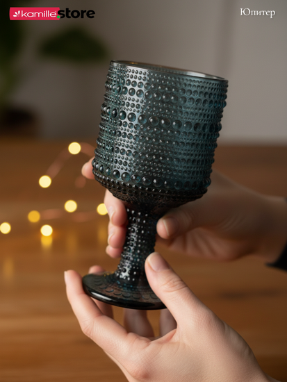 Набор бокалов 300 мл. 6 шт., стекло с фактурным орнаментом, коллекция Юпитер