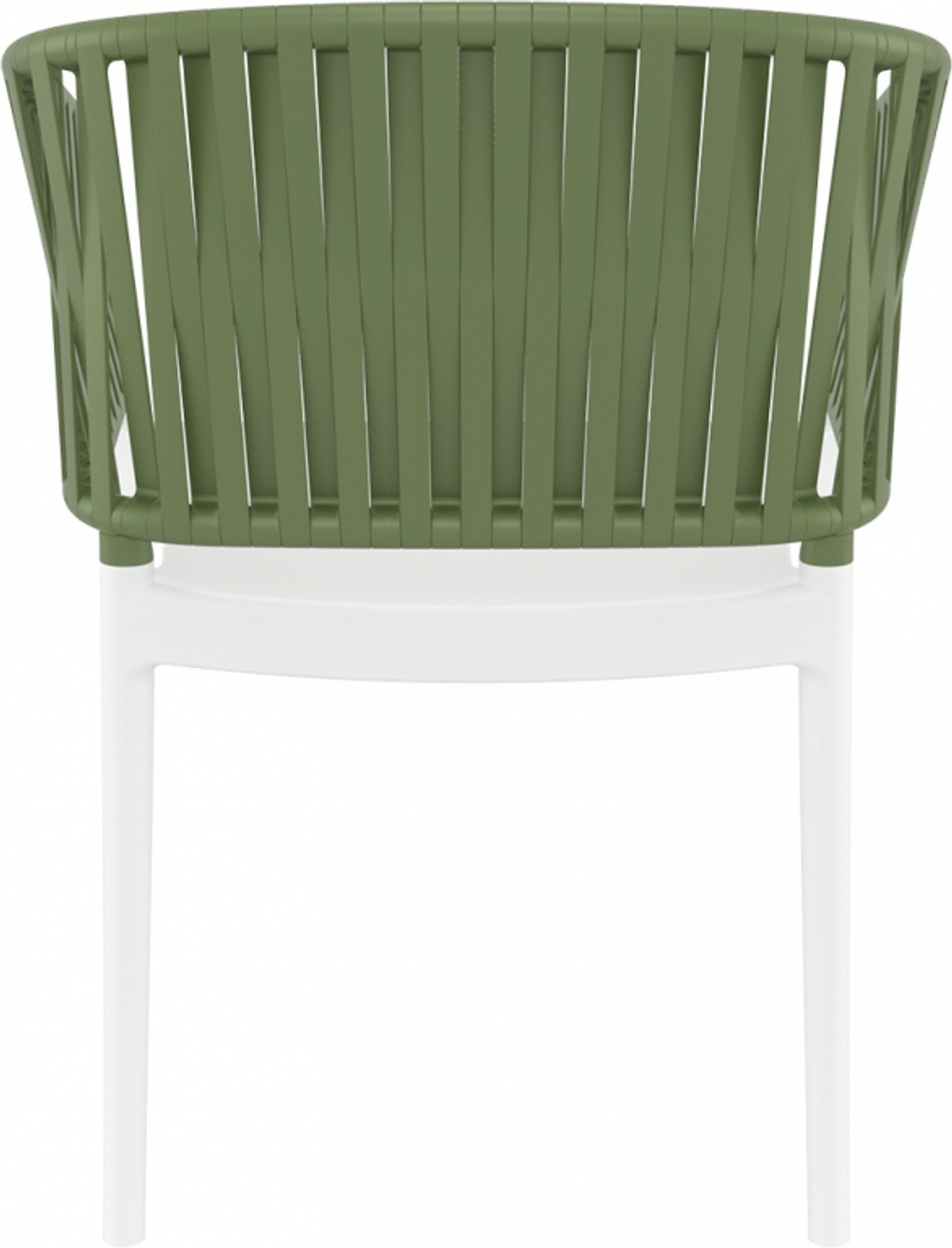 Кресло пластиковое с подушкой Siesta Contract Portofino, белый, оливковый, темно-серый