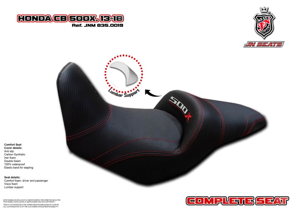 Honda CB500X 2013-2018 JN-Europe сиденье Комфорт из поролона &quot;с памятью&quot; + вискоза