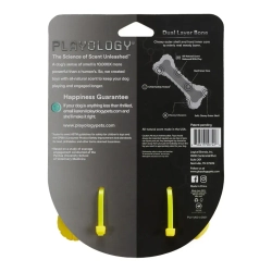 Playology dual layer bone двухслойная жевательная косточка для собак с ароматом курицы, средняя, желтый