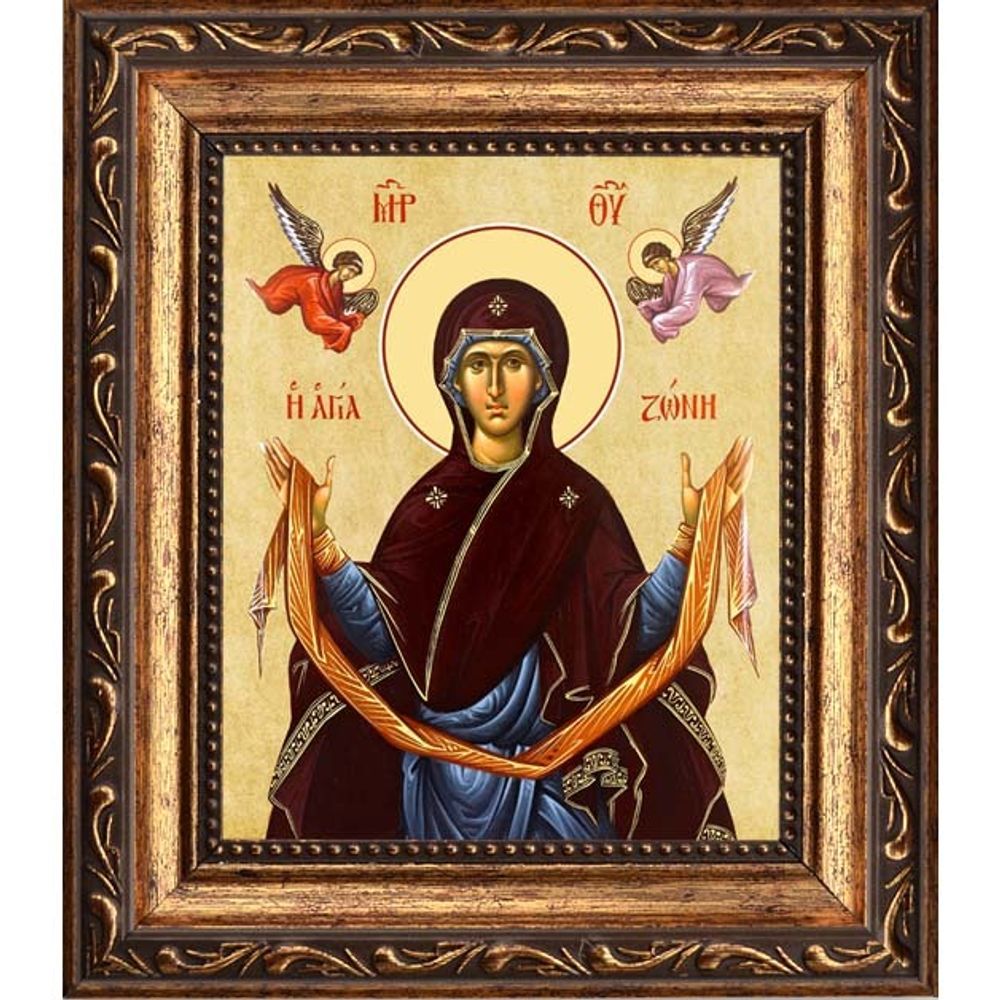 Пояс Святой Богородицы. Икона на холсте.