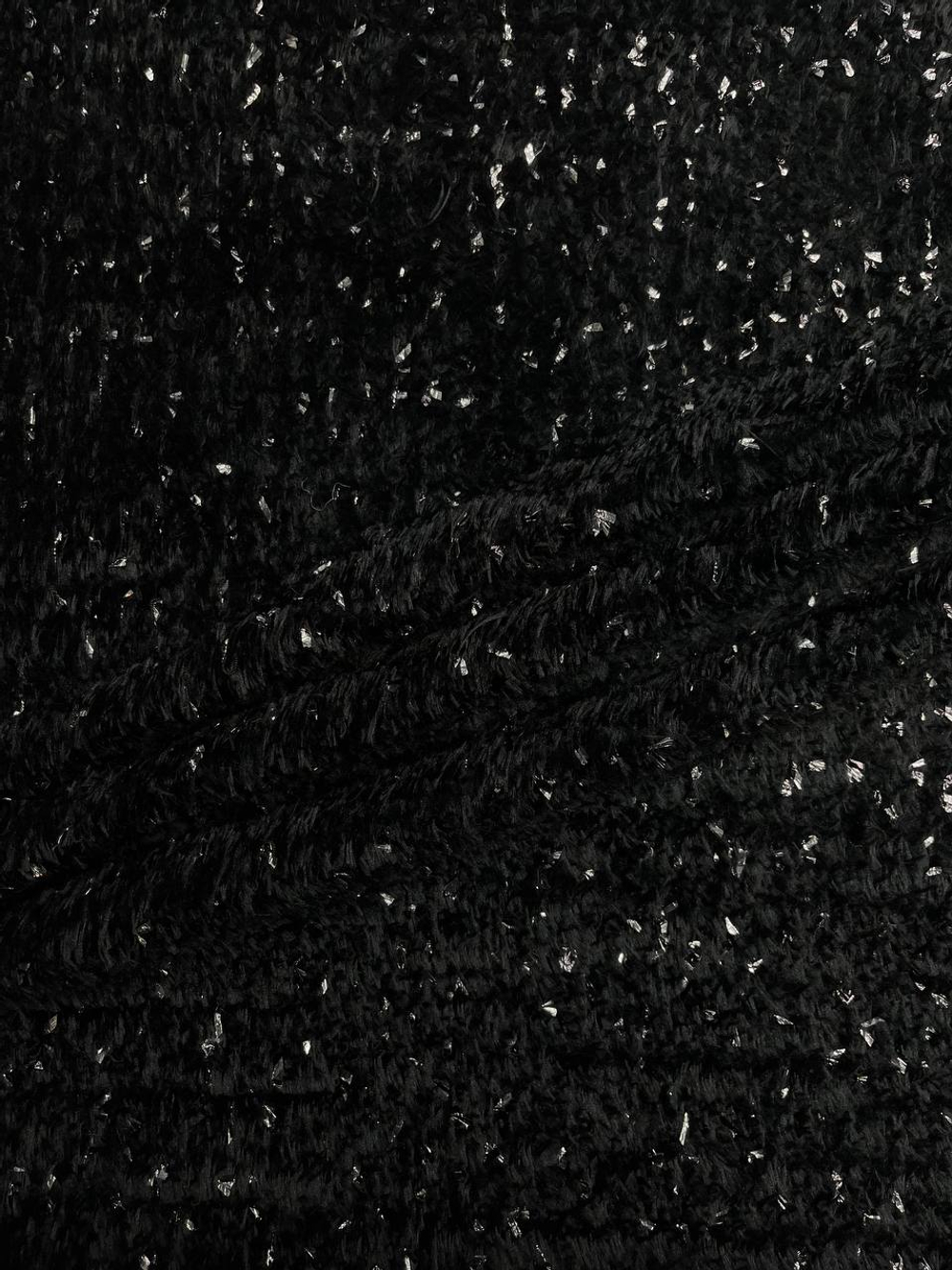 Твид шелк с п/э Herno черный с серебряными вкраплениями