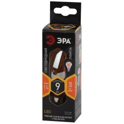 Лампа светодиодная ЭРА F-LED B35-9W-827-E14 gold Е14 / Е14 9Вт филамент свеча золотистая теплый белый | Филаментные декоративные