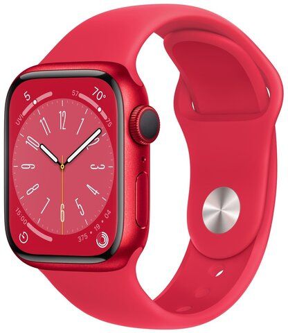 Умные часы Apple Watch Series 8 45 мм Aluminium Case, (PRODUCT)RED Sport Band красный (M/L 150–200mm)