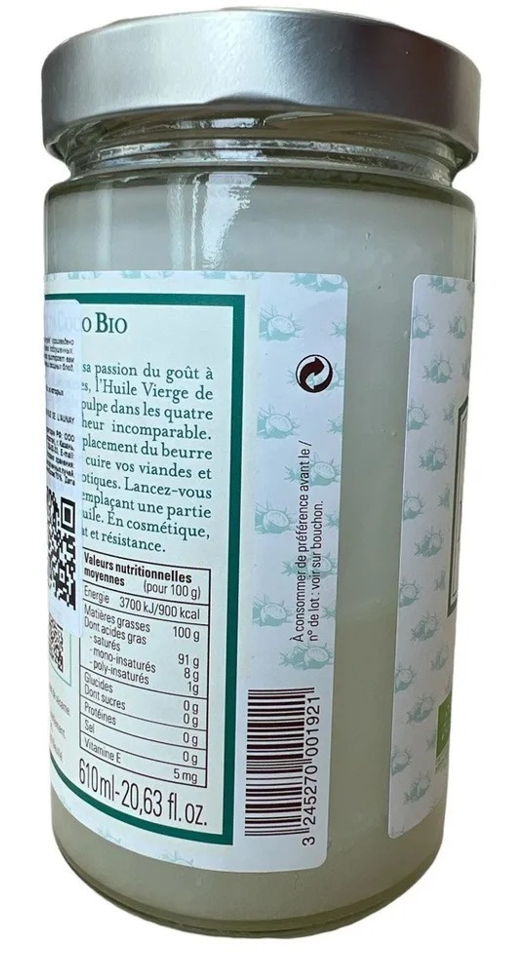 Кокосовое масло 610ml La Tourangelle Origine Philippines, первого отжима, нерафинированное 610 мл