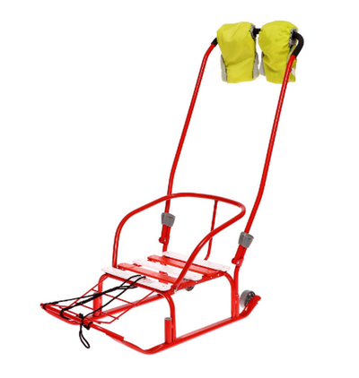 Санки «Тимка 3К» складные с рукавичками, цвет алый