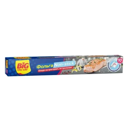 BIG City Фольга алюминиевая Non-stick 10м, блок 9 шт.