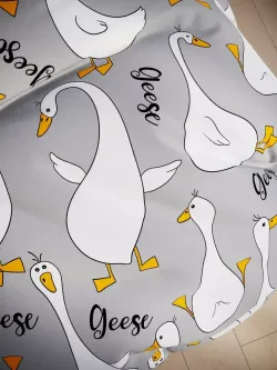 Наволочка комплект 2шт поплин Сказка "Гусь обнимусь на сером" 40x60 см на молнии