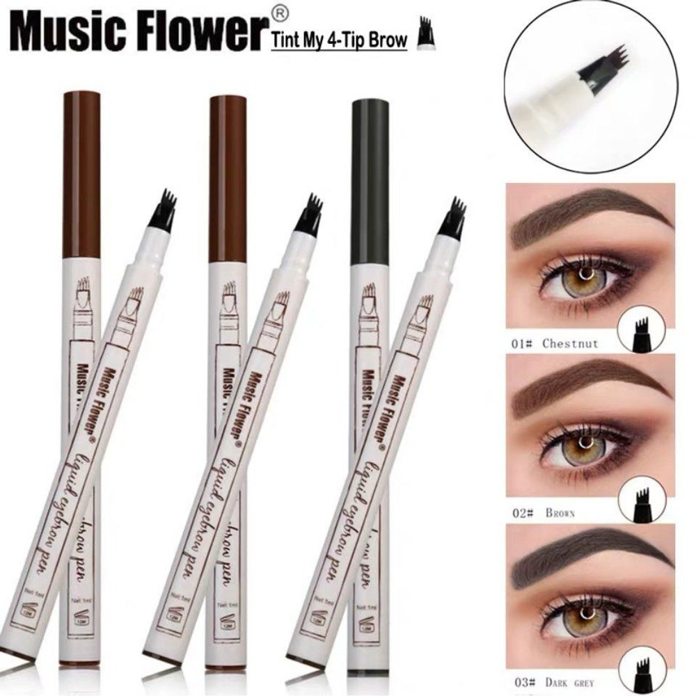 Маркер для бровей Music Flower тон 03 Dark Grey Fine Sketch, 1 мл